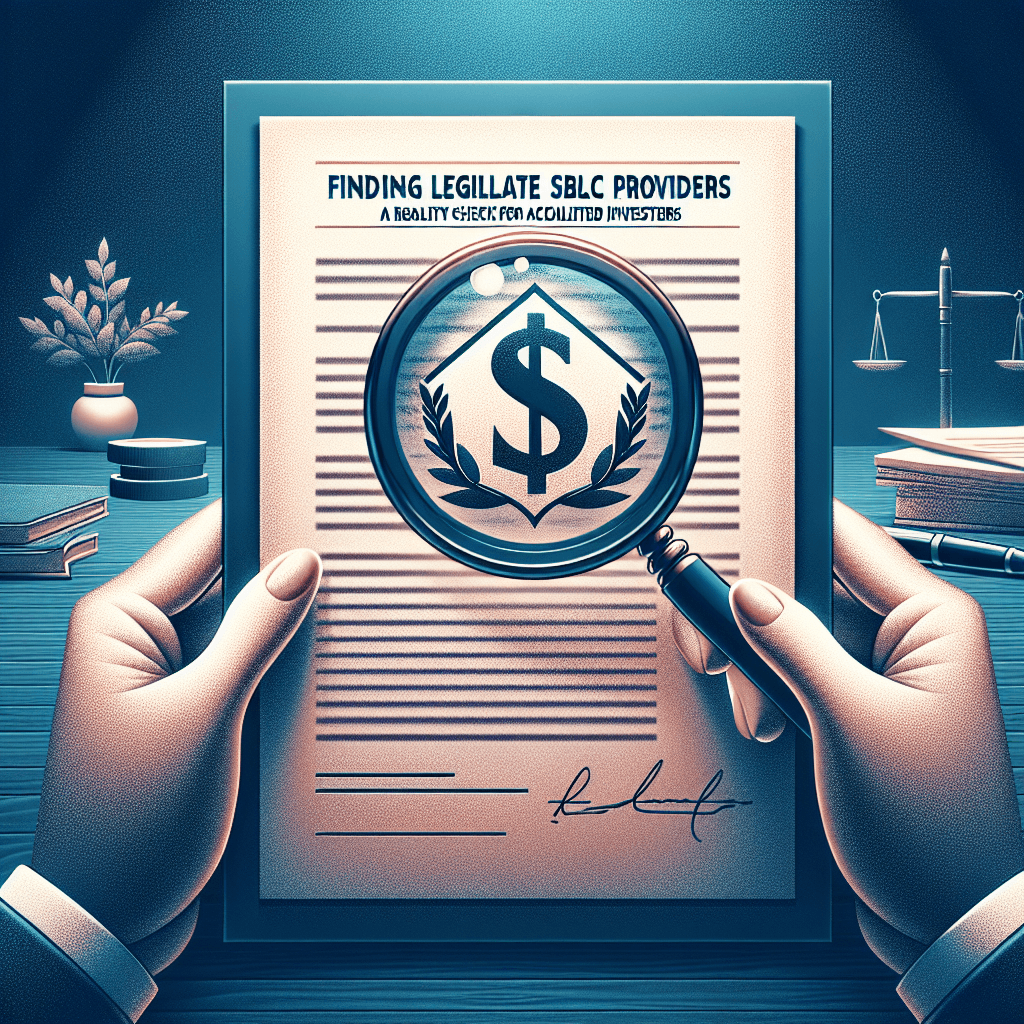 Finding Legitimate SBLC Providers: A Reality Check for Accredited Investors
